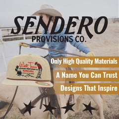 Sendero Provisions Co. West Texas Municipal Adjustable Snapback Hat with Embroidered Design (Cream) - One Size