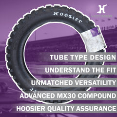 Hoosier Racing Tire 60/100-10 MX30 Jr Dirt Bike Front Tube Type Tire with Hoosier Keychain
