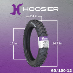 Hoosier Racing Tire 60/100-12 MX30 Sr Dirt Bike Front Tube Type Tire with Hoosier Keychain