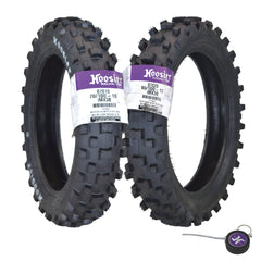 Hoosier Racing Tire Set: 70/100-10 IMX30 & 80/100-12 IMX30 Tube Tires & Keychain