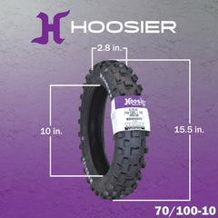 Hoosier Racing Tire Set: 70/100-10 IMX30 & 80/100-12 IMX30 Tube Tires & Keychain