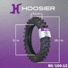 Hoosier Racing Tire Set: 70/100-10 IMX30 & 80/100-12 IMX30 Tube Tires & Keychain