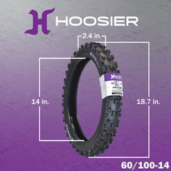 Hoosier Racing Tire 60/100-12 MX30 65cc Dirt Bike Front Tube Type Tire with Hoosier Keychain
