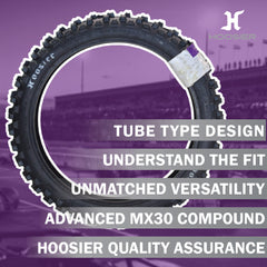 Hoosier Racing Tire 70/100-17 MX30 85cc Dirt Bike Front Tube Type Tire with Hoosier Keychain