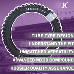 Hoosier Racing Tire 80/100-21 MX25S C100 125, 250, 450cc Dirt Bike Front Tire with Hoosier Keychain
