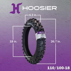Hoosier Racing Tire 110/100-18 IMX25 125, 250, 450cc Dirt Bike Rear Tube Type Tire with Hoosier Keychain