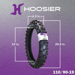 Hoosier Racing Tire 110/90-19 IMX20 C100 125, 250, 450cc Dirt Bike Rear Tire with Hoosier Keychain