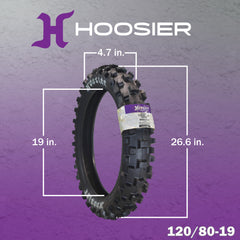 Hoosier Racing Tire 120/80-19 IMX20 C100 250, 450cc Dirt Bike Rear Tube Type Tire with Hoosier Keychain