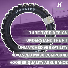 Hoosier Racing Tire 120/80-19 IMX20 C100 250, 450cc Dirt Bike Rear Tube Type Tire with Hoosier Keychain