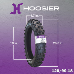 Hoosier Racing Tire 120/90-18 IMX25 C100 250, 450cc Dirt Bike Rear Tube Type Tire with Hoosier Keychain