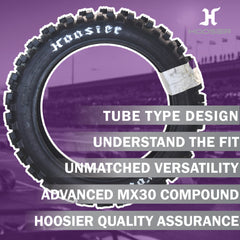 Hoosier Racing Tire 120/90-18 IMX25 C100 250, 450cc Dirt Bike Rear Tube Type Tire with Hoosier Keychain