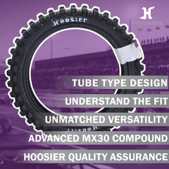 Hoosier Racing Tire 120/80-19 HMX Dirt Bike Rear Tube Type Tire with Hoosier Keychain