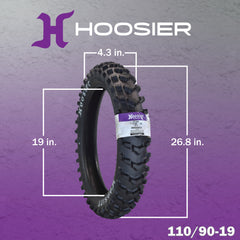 Hoosier Racing Tire 110/90-19 ST1 Dirt Bike Rear Tube Type Tire Ideal for 125, 250, 450cc Bikes with Hoosier Keychain