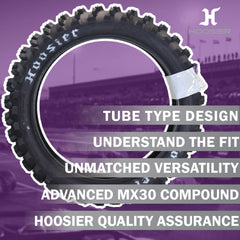 Hoosier Racing Tire 110/90-19 ST1 Dirt Bike Rear Tube Type Tire Ideal for 125, 250, 450cc Bikes with Hoosier Keychain