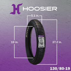 Hoosier Racing Tire 130/80-19 FT40 Flat Track Dirt Bike Front Tube Type Tire with Hoosier Keychain