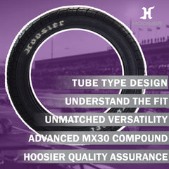 Hoosier Racing Tire 130/80-19 FT40 Flat Track Dirt Bike Front Tube Type Tire with Hoosier Keychain
