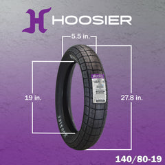 Hoosier Racing Tire 140/80-19 FT50 Flat Track Dirt Bike Rear Tube Type Tire with Hoosier Keychain