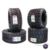 Hoosier Flat Track & TT ATV Tire Set with (2) 18.5x6.0-10 - 16130T10 Front and (2) 18.0X11.0-10 - 16110T10 Rear for Off-Road Racing with Hoosier Keychain (4-Pack)
