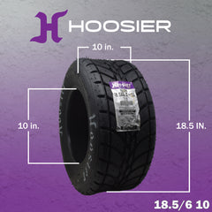 Hoosier Flat Track & TT ATV Tire Set with (2) 18.5x6.0-10 - 16130T10 Front and (2) 18.0X11.0-10 - 16110T10 Rear for Off-Road Racing with Hoosier Keychain (4-Pack)