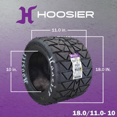 Hoosier Flat Track & TT ATV Tire Set with (2) 18.5x6.0-10 - 16130T10 Front and (2) 18.0X11.0-10 - 16110T10 Rear for Off-Road Racing with Hoosier Keychain (4-Pack)