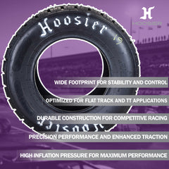 Hoosier Flat Track & TT ATV Tire Set with (2) 18.5x6.0-10 - 16130T10 Front and (2) 18.0X11.0-10 - 16110T10 Rear for Off-Road Racing with Hoosier Keychain (4-Pack)