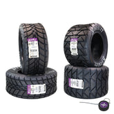 Hoosier Flat Track & TT ATV Tire Set with (2) 18.5x6.0-10 - 16130T10 Front & (2) 18.0X10.0-10 16115RD20 Rear - for Off-Road Racing with Hoosier Keychain (4-Pack)