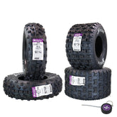 Hoosier ATV MX Tire Set with (2) 20.5X6.0-10 MX150 Front & (2) 18.0X10.0-8 MX150 Rear Tires for Off-Road Motocross Racing with Hoosier Keychain