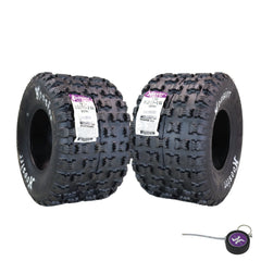 Hoosier ATV MX Rear Tires 18.0X10.0-8 16700MX200 for Motocross Off-Road Racing with Hoosier Keychain (2-Pack)
