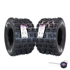 Hoosier ATV Mud Rear Tires 20.0X11.0-9 XC200 for Off-Road Racing with Hoosier Keychain (2-Pack)