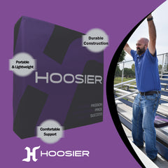 Hoosier Foam Seat Cushion - Purple and Black with Hoosier Brand Logo 14"x14"x2" - 24016000 with Hoosier Keychain Included