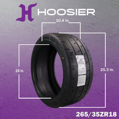 Hoosier TrackAttack Pro Racing Tire 265/35ZR18 97Y XL - High Performance Car Tire Engineered for Track and Street Racing with Hoosier Keychain Made in the USA (4 Pack)