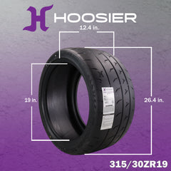 Hoosier TrackAttack Pro Racing Tire 315/30ZR19 104Y XL - High Performance Car Tire Engineered for Track and Street Racing with Hoosier Keychain Made in the USA (4 Pack)
