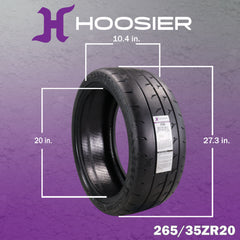 Hoosier TrackAttack Pro Racing Tire 265/35ZR20 99Y XL - High Performance Car Tire Engineered for Track and Street Racing with Hoosier Keychain Made in the USA