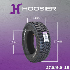 Hoosier UTV Tires 27.0X9.0-15 - 49470M550 for Side by Side & Off-Road Racing with Hoosier Keychain (4-Pack)
