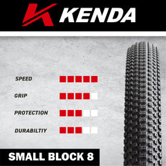 Kenda Small Block Eight Pro K1047 Bike Tire - 27.5x2.10, 27.5-Inch MTB Tire, Folding Bead, Tubeless Ready, Aggressive Tread for Trail & Cross-Country Riding with Kenda Keychain