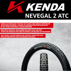 Kenda Nevegal 2 Pro ATC 120tpi Fold 29x2.40 Trail Bicycle Tire with Tube