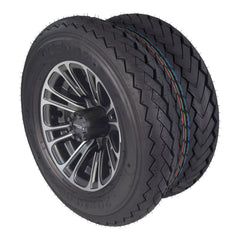 Kenda 20x10-10 6 Ply Golf Cart Tires & Gun Metal Wheels Kit A238 10x7 4/101.6