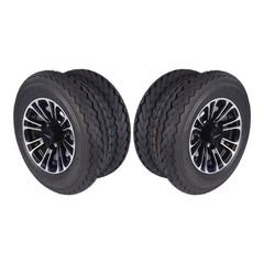Kenda 20x10-10 6 Ply Golf Cart Tires & Black Wheels Kit A238 10x7 4/101.6 (2 Pack)
