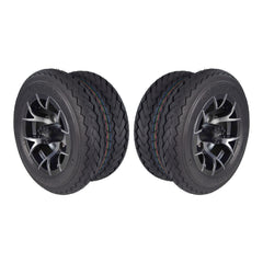 Kenda 20x10-10 6 Ply Golf Cart Tires & Gun Metal Wheels Kit A240 10x7 4/101.6 (2 Pack)