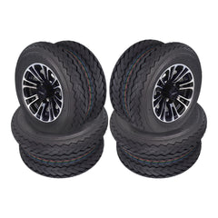 Kenda 20x10-10 6 Ply Golf Cart Tires & Black Wheels Kit A238 10x7 4/101.6 (4 Pack)