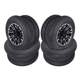 Kenda 20x10-10 6 Ply Golf Cart Tires & Black Wheels Kit A238 10x7 4/101.6 (4 Pack)