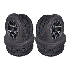 Kenda 20x10-10 6 Ply Golf Cart Tires & Gun Metal Wheels Kit A240 10x7 4/101.6 (4 Pack)