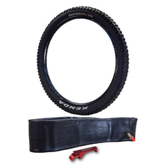 Kenda Nevegal 2 EMC K1211E 27.5x2.60 Mountain Bike Tire with Foldable ATC Casing, EN-DTC Compound, E-Bike Ready (ECE-R75) Low Rolling Resistance for Enduro/Trail + 27.5x2.40-2.80 Tube + Keychain