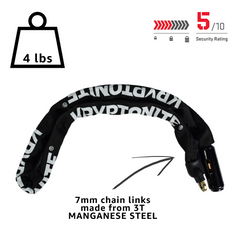 Kryptonite 001706 Keeper Integrated Chain Lock 47inch 120cm x7mm Flexible