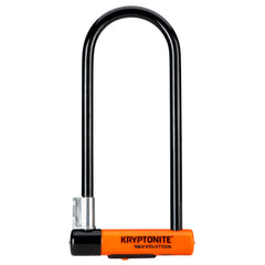 Kryptonite Evolution Long Shackle Bike U-Lock, Anti-Theft Security Sold Secure Gold, 14mm Steel Shackle with Mounting Bracket and Keys, High Security for Bicycles, E-Bikes and Scooters, Black/Orange