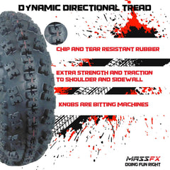 New MASSFX (2) 22x7x10 Sport ATV Tires 22x7-10 Front 2 Set 4 ply 22x7/10