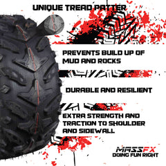 MASSFX Grinder 24x10-11 Rear ATV Tire 6 Ply for Soft/Hard Pack Ground (2 Pack)