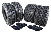 MASSFX 21x7-10 Front (2) & 20x10-9 Rear (2) Tires & TR-6 Tubes-ATV, UTV, & SxS