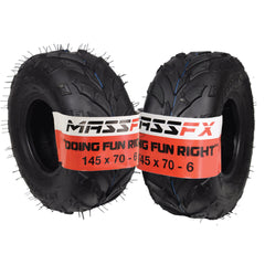 MASSFX 145/70-6 Tires for Go-Kart, Mini Bike, ATV, Lawn & Garden -6-Ply (2-Pack)