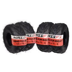 MASSFX 145/70-6 Tires for Go-Kart, Mini Bike, ATV, Lawn & Garden -6-Ply (4-Pack)